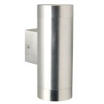 Nordlux Tin Wall Light Aluminium and Glass Up & Down | 76mm - IP54 - Suitable for 2x GU10