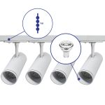 Bright Choice Complete Set 1-Phase Rail 1 Meter White | incl. 4x Spot + GU10 2700K 3W Dimmable + End Cap, Power Connector