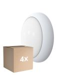 Multipack 4x Noxion LED Bulkhead Pro V2 12/16/20W 2400lm - 830-840-865 CCT | 325mm - IP65 - Motion and Light Sensor + Ring White