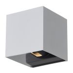 D'Lite Wall Light Nova Aluminium Silver Up & Down 4.9W 480lm - 830 Warm White | IP54 - Adjustable Beam Angle