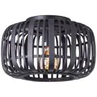 Brilliant Woodrow Ceiling Light Metal Bamboo Black Wood | 320mm - Suitable for 1x E27
