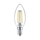 Philips MASTER Value LED Candle E14 Filament Clear 3.4W 470lm - 927 | Best Colour Rendering - Dimmable – Replaces 40W
