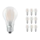 Multipack 10x Ledvance CLASSIC LED E27 Pear Filament Frosted 6.5W 806lm - 840 Cool White | Replaces 60W