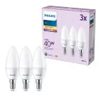Multipack 3x Philips Bulb LED E14 Candle Frosted 5W 470lm - 827 Extra Warm White