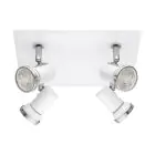 Eglo Ceiling Light Tamara 1 Steel White Chrome 4x2.8W 4x250lm - 830 Warm White | IP44 - Incl. 4x GU10